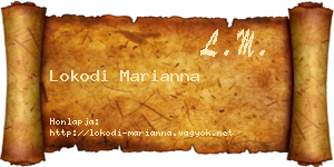 Lokodi Marianna névjegykártya